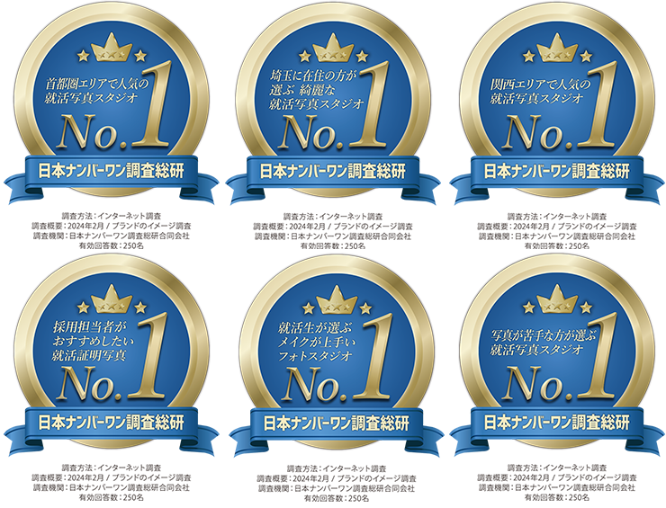 就活写真6部門でNo.1の快挙!
